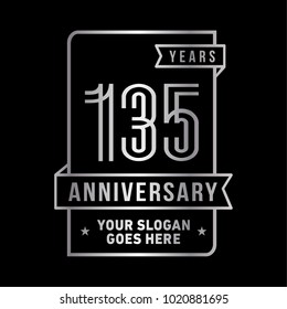 135th anniversary logo. Vector and illustration.