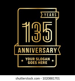 135th anniversary logo. Vector and illustration.