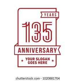 135th anniversary logo. Vector and illustration.