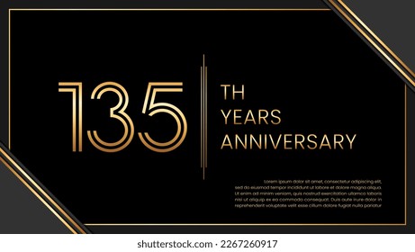 135th year anniversary design template. vector template illustration