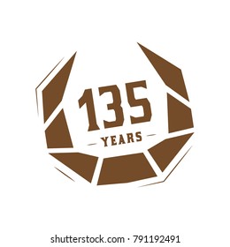 135years design template. Anniversary vector and illustration template.