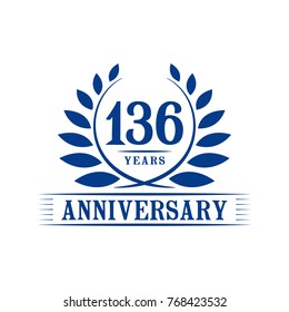 136 years anniversary logo template.