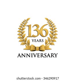 136 years anniversary wreath ribbon logo 