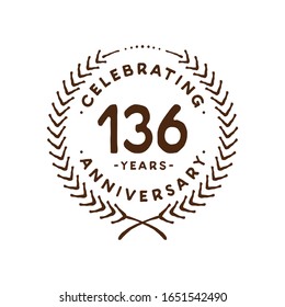 136 years design template. 136th vector and illustration.