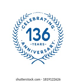 136 years design template. 136th logo. Vector and illustration.
