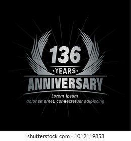 136 years vector and illustration template.