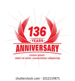 136 years vector and illustration template.