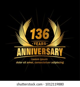 136 years vector and illustration template.