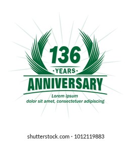 136 years vector and illustration template.