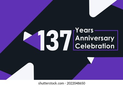 137 years anniversary celebration modern banner template design