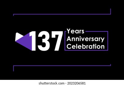 137 Years Anniversary Celebration Vector Template Design