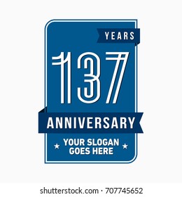 137 years anniversary design template. Vector and illustration.