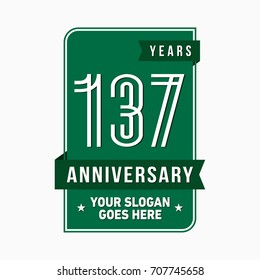 137 years anniversary design template. Vector and illustration.