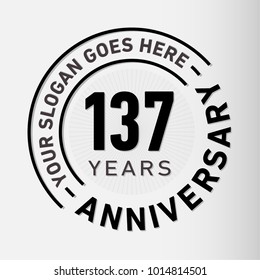 137 years anniversary logo template. Vector and illustration.