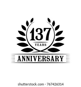 137 years anniversary logo template.