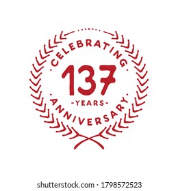 137 years design template. 137th logo. Vector and illustration.