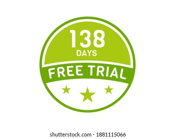 138 days free trial. 138 day Free trial badges