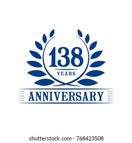 138 years anniversary logo template.