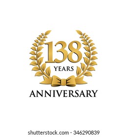 138 years anniversary wreath ribbon logo 