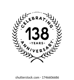 138 years design template. 138th logo. Vector and illustration.