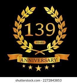 139 th Anniversary logo template illustration. suitable for you