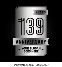 139 years anniversary design template. Vector and illustration.