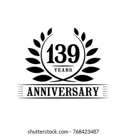139 years anniversary logo template.