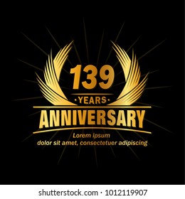 139 years vector and illustration template.