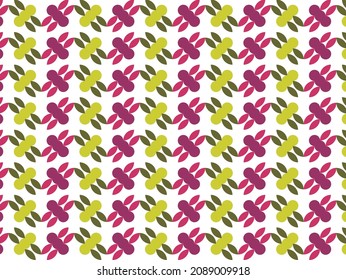13-agst-vector-leaf-pink-green-pattern. pink and yellow background. 