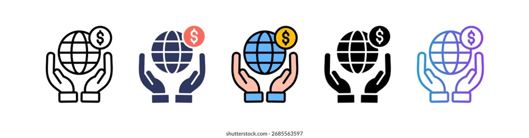 13-Icono de negocios internacionales.eps Ilustración vectorial múltiple