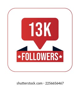 13K Followers Design Template Vektorgrafik