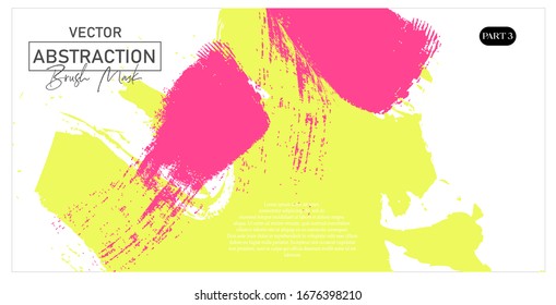 abstracción vectorial de 13 partes en el estilo de pinceladas de limón y color rosa. Cartel para el diseño de embalajes, cerámica, muebles, telas, electrodomésticos, libros, sitios web, volantes, pancartas.