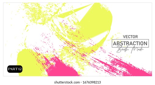 abstracción vectorial de 13 partes en el estilo de pinceladas de limón y color rosa. Cartel para el diseño de embalajes, cerámica, muebles, telas, electrodomésticos, libros, sitios web, volantes, pancartas.