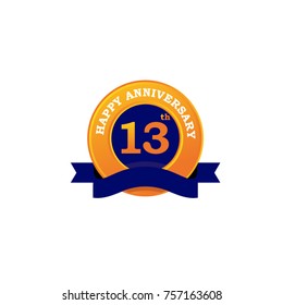 13rd Anniversary emblematic logo design