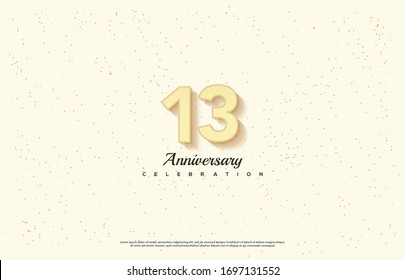 13th anniversary background with an illustration of the orange numbers in front of a white background and the writing below.