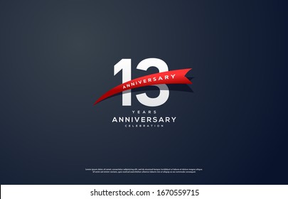 13th anniversary background with illustrations of white colored figures and the inscriptions below.
