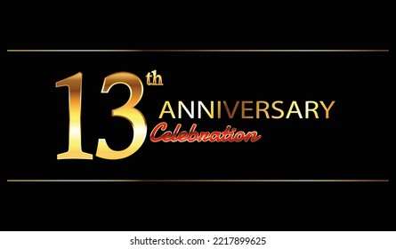 13th anniversary celebration. 13 year anniversary celebration. Golden anniversay celebration Background. Banner anniversary celebration	