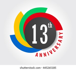 13th Anniversary celebration background, 13 years anniversary card illustration - vector eps10