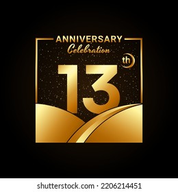 13th anniversary, Anniversary Celebration template design. Logo vector illustration