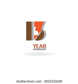 13th anniversary event party. Vector illustration. numbers template for Celebrating.