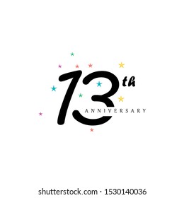 13th anniversary logo design template