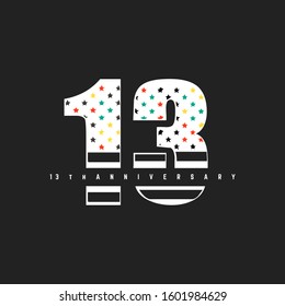 13th anniversary logo design vector element
