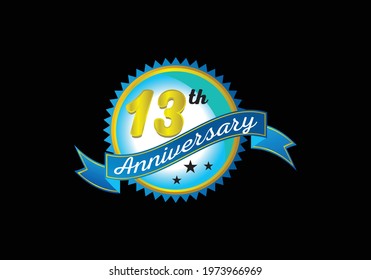 13th anniversary logo design vector template