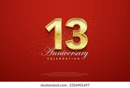 Número del 13° aniversario, para una celebración de cumpleaños. fondo de vector premium. Fondo vectorial premium para saludos y celebraciones.