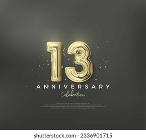 13th anniversary number, to celebrate a birthday with a luxurious and elegant design. Premium vector background for greeting and celebration.