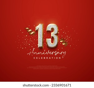 13th anniversary number, with an elegant and luxurious design for celebration. Premium vector background for greeting and celebration.