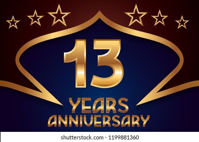 13th Anniversary numbers. background for anniversary