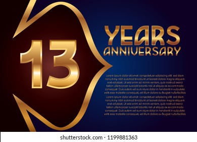 13th Anniversary numbers. background for anniversary