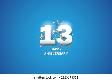 13th anniversary on blue background