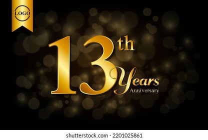 13th anniversary template design. for booklet, leaflet, magazine, brochure poster, banner, web, invitation or greeting card. Vector illustrations.